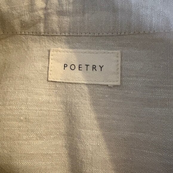 NWOT Poetry button down blouse in hemp & organic cotton in natural - Picture 6 of 7